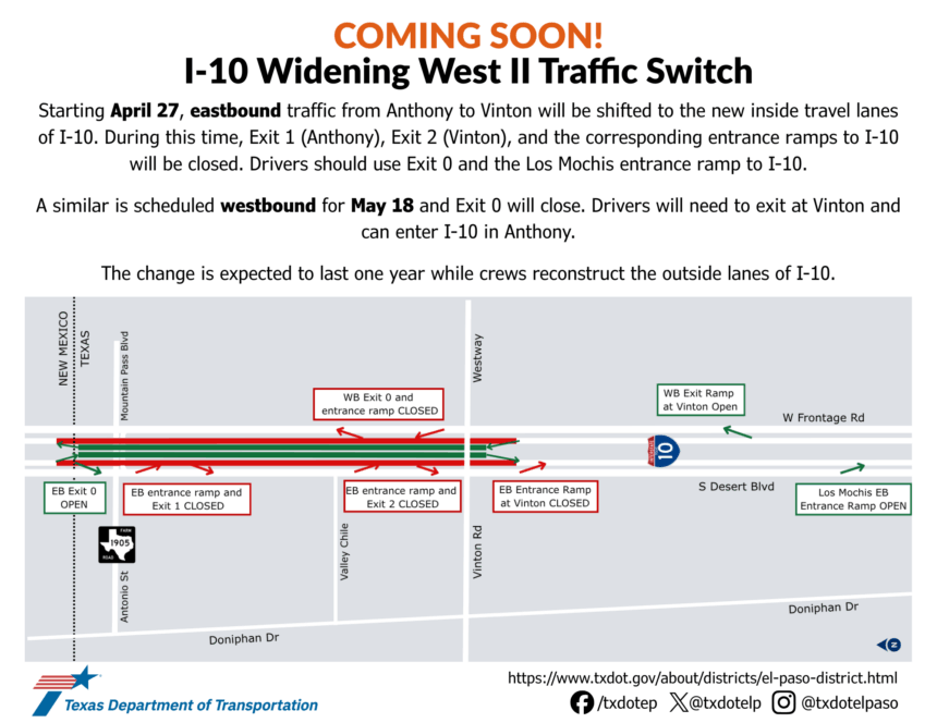 I-10 Widening Traffic Switch
