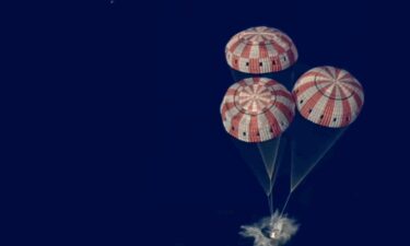 The astronauts' view one minute from entry interface