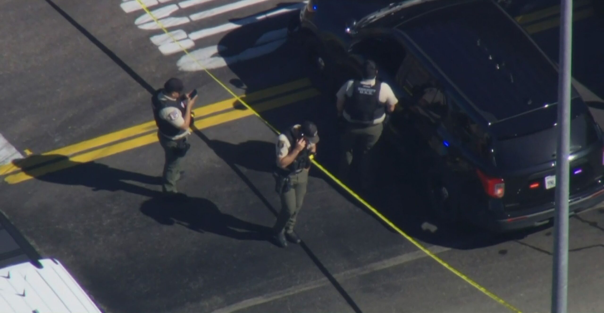 <i>KCRA via CNN Newsource</i><br/>Law enforcement work the scene of a reported shooting in Stanislaus County