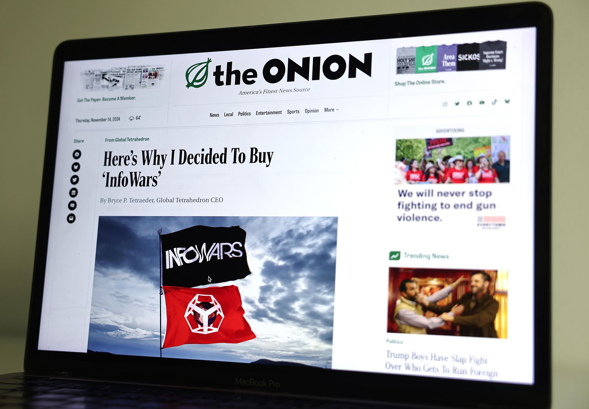<i>Mario Tama/Getty Images via CNN Newsource</i><br/>The Onion has a new deal to take over Alex Jones’ Infowars. If approved