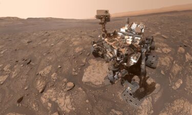 The Curiosity Mars rover takes this selfie in 2020 after drilling a rock sample from a site named after British paleontologist Mary Anning.