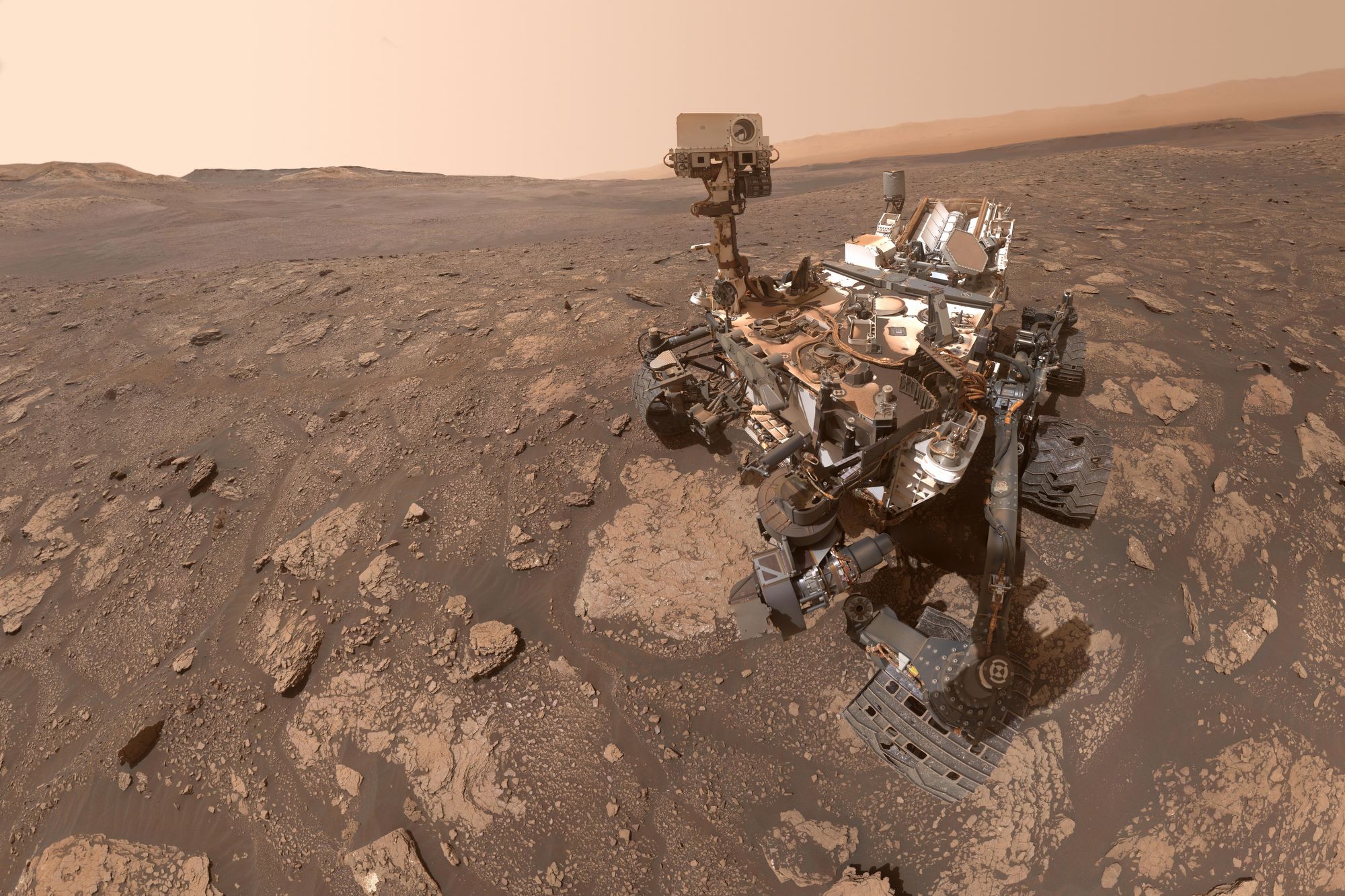 <i>JPL-Caltech/MSSS/NASA via CNN Newsource</i><br/>The Curiosity Mars rover takes this selfie in 2020 after drilling a rock sample from a site named after British paleontologist Mary Anning.