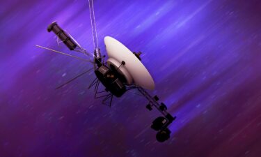 An artist's illustration shows Voyager as it zips through interstellar space.