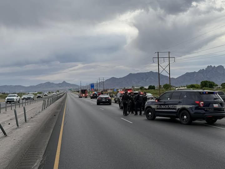 The scene of a crash at Highway 70 east in Las Cruces