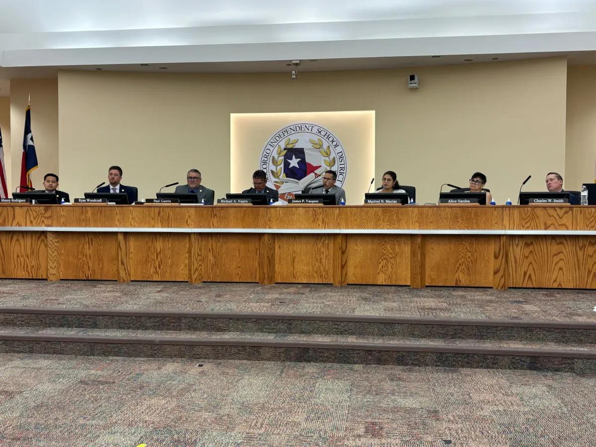 The Socorro Independent School District Board of Trustees discuss the budget for the 2026-27 school year, May 27, 2026. 