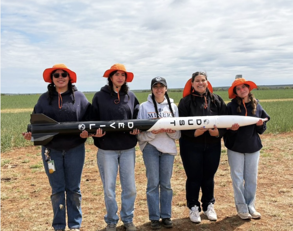 The UTEP Sun City Summit Rocket Team captured first place at the Lone Star Cup competition for the second consecutive year. This year’s team was made up entirely of women, showcasing precision engineering and teamwork as they competed against collegiate rocket teams from across Texas.