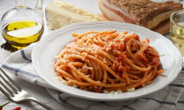 Five-ingredient Bucatini all'Amatriciana can be a perfect dinner for one.