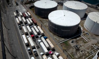 Trucks and tanks at the Port of Long Beach on Wednesday