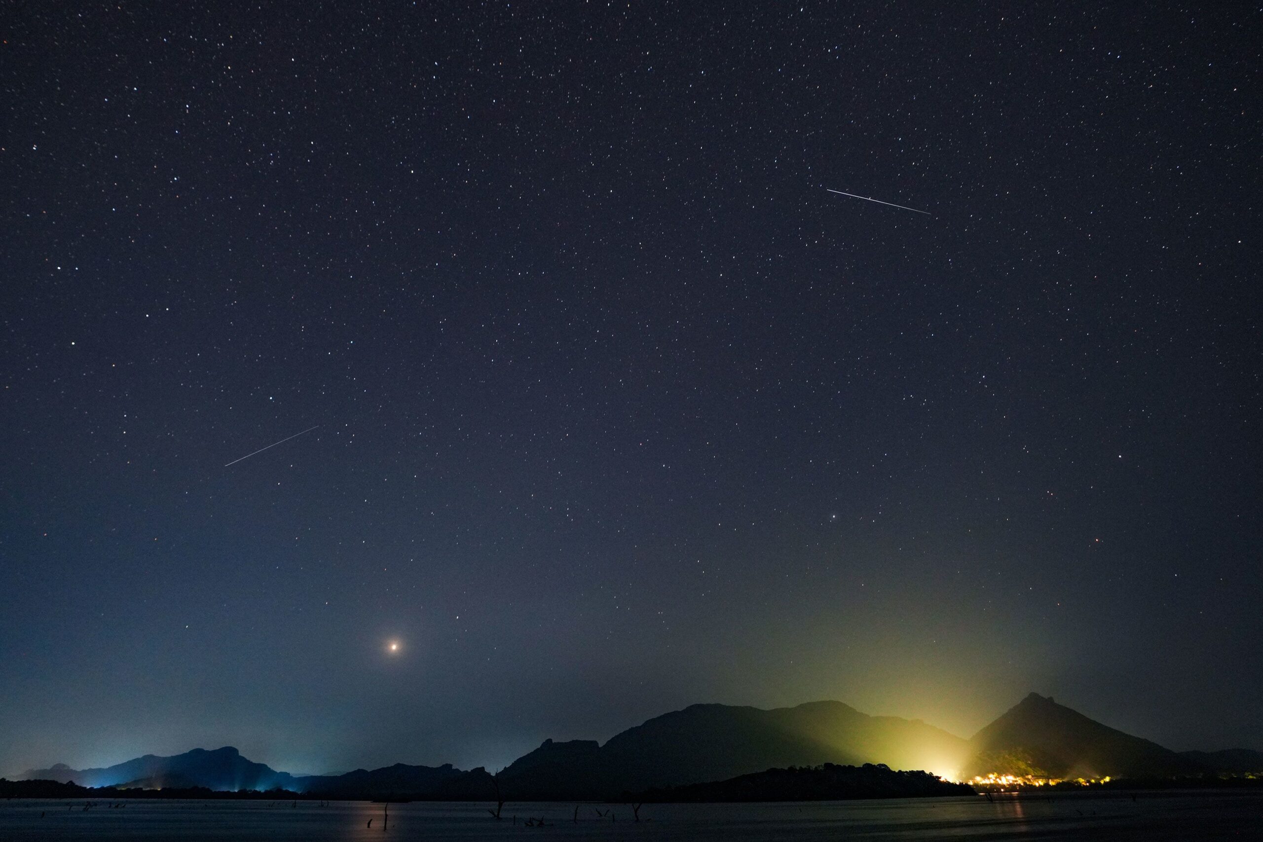 <i>Thilina Kaluthotage/NurPhoto/Shutterstock via CNN Newsource</i><br/>The Eta Aquariid meteor shower appears over the night sky in Kandalama
