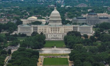 The U.S. Capitol Building seen from atop of the Washington Monument in Washington