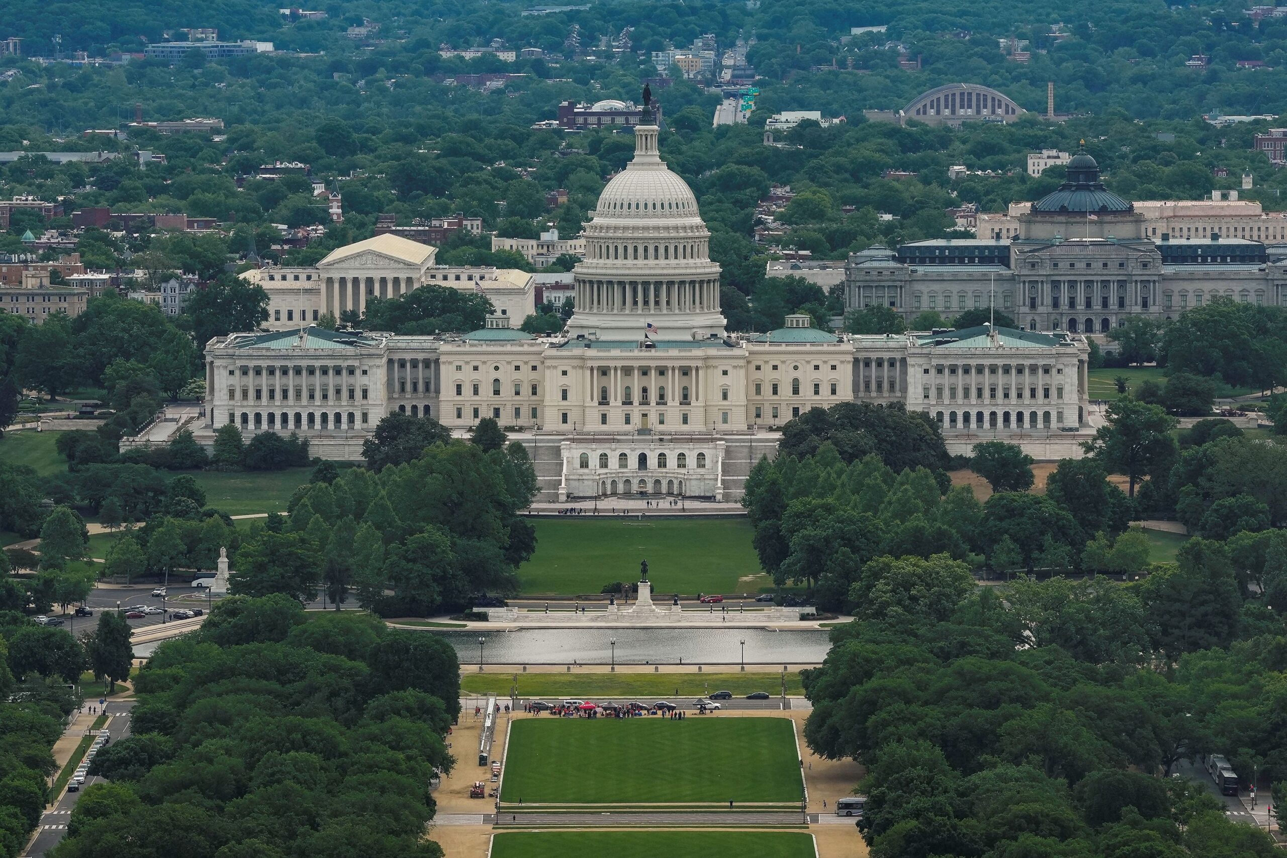<i>Ken Cedeno/Reuters via CNN Newsource</i><br/>The U.S. Capitol Building seen from atop of the Washington Monument in Washington