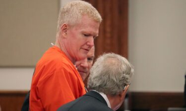 Alex Murdaugh speaks with his defense attorney on November 17