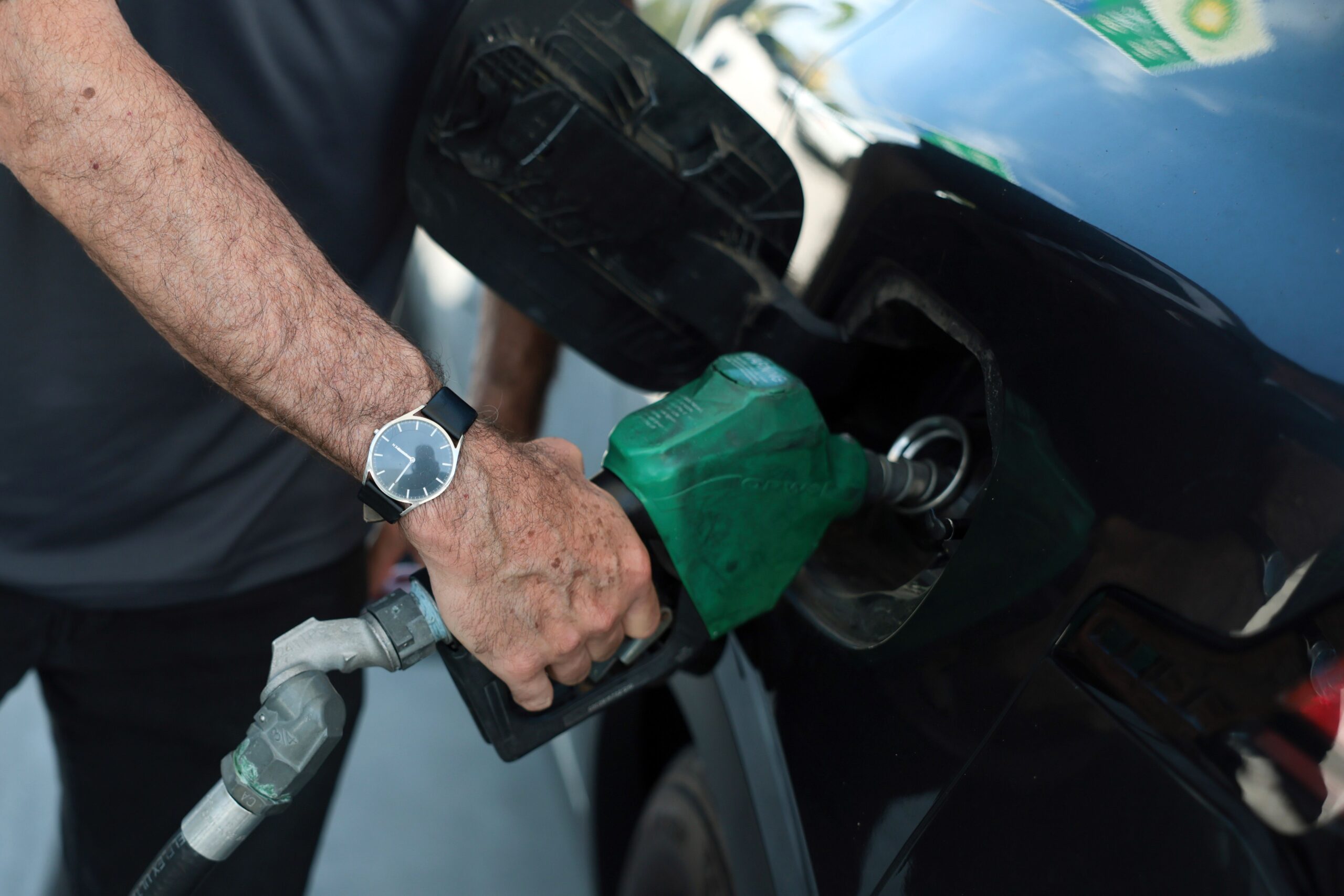 <i>Joe Raedle/Getty Images via CNN Newsource</i><br/>A person fuels his vehicle at a gas station on April 6 in Miami.