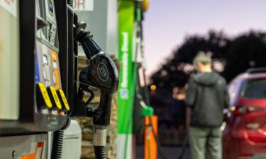 A fuel nozzle at a 76 gas station in San Francisco