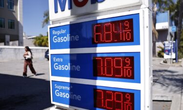 Gas prices at a Mobil gas station on May 11