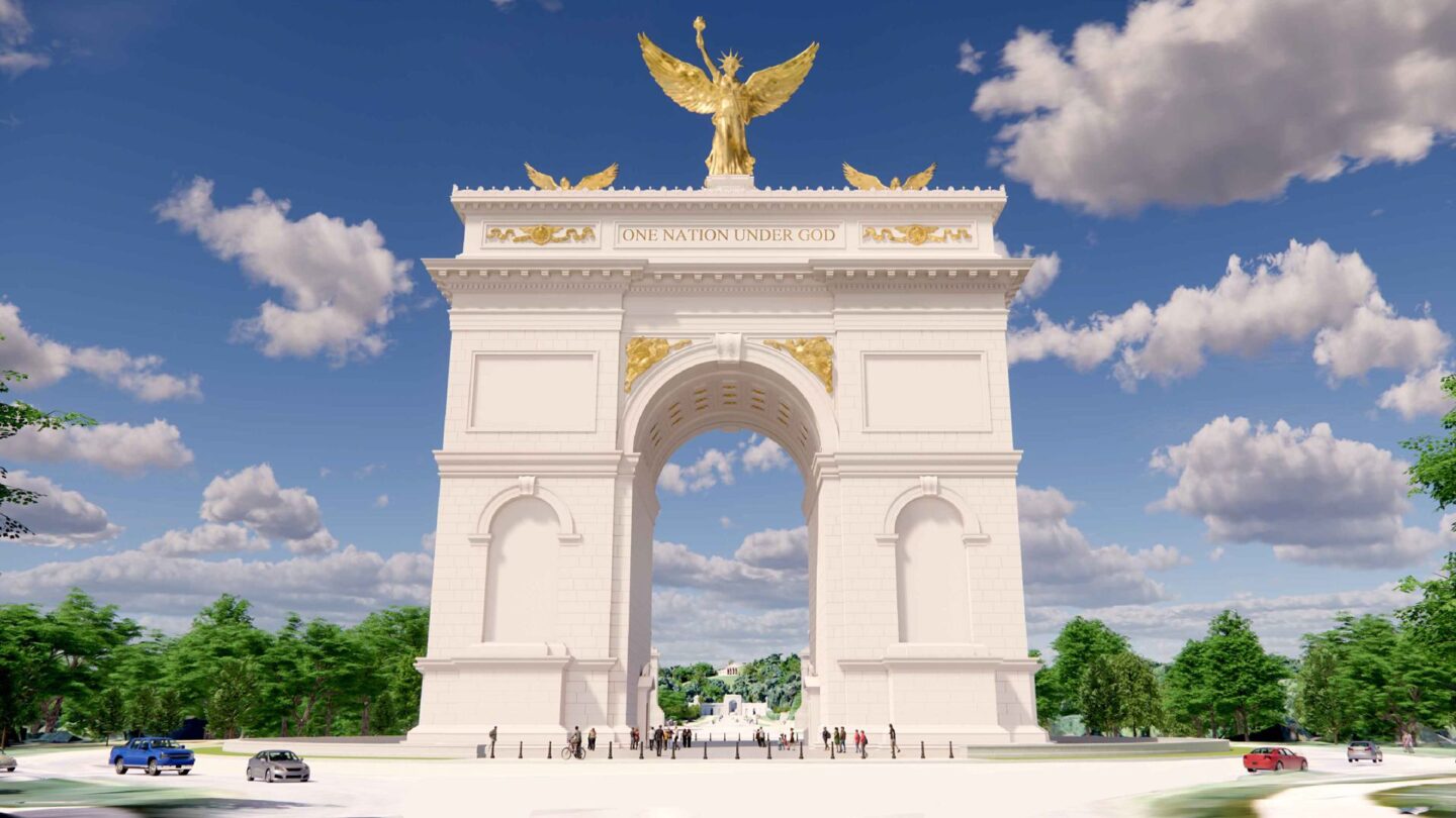 <i>US Commission of Fine Arts via CNN Newsource</i><br/>President Donald Trump’s quest to have the tallest arch in the world took one step closer to being realized on May 21 after a key agency approved a revised design of the structure.