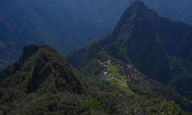 A view of the ancient Inca city of Machu Picchu is seen from the top of Machu Picchu mountain
