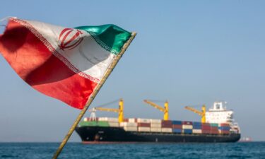 Ships remain anchored in the Strait of Hormuz on May 16.