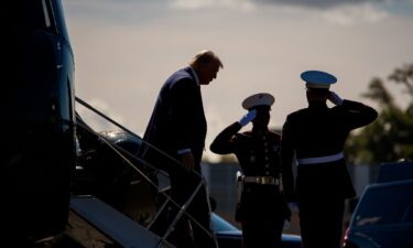 President Donald Trump arrives at Walter Reed Medical Center in Bethesda