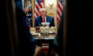 President Donald Trump speaks during a cabinet meeting in the Cabinet Room at the White House