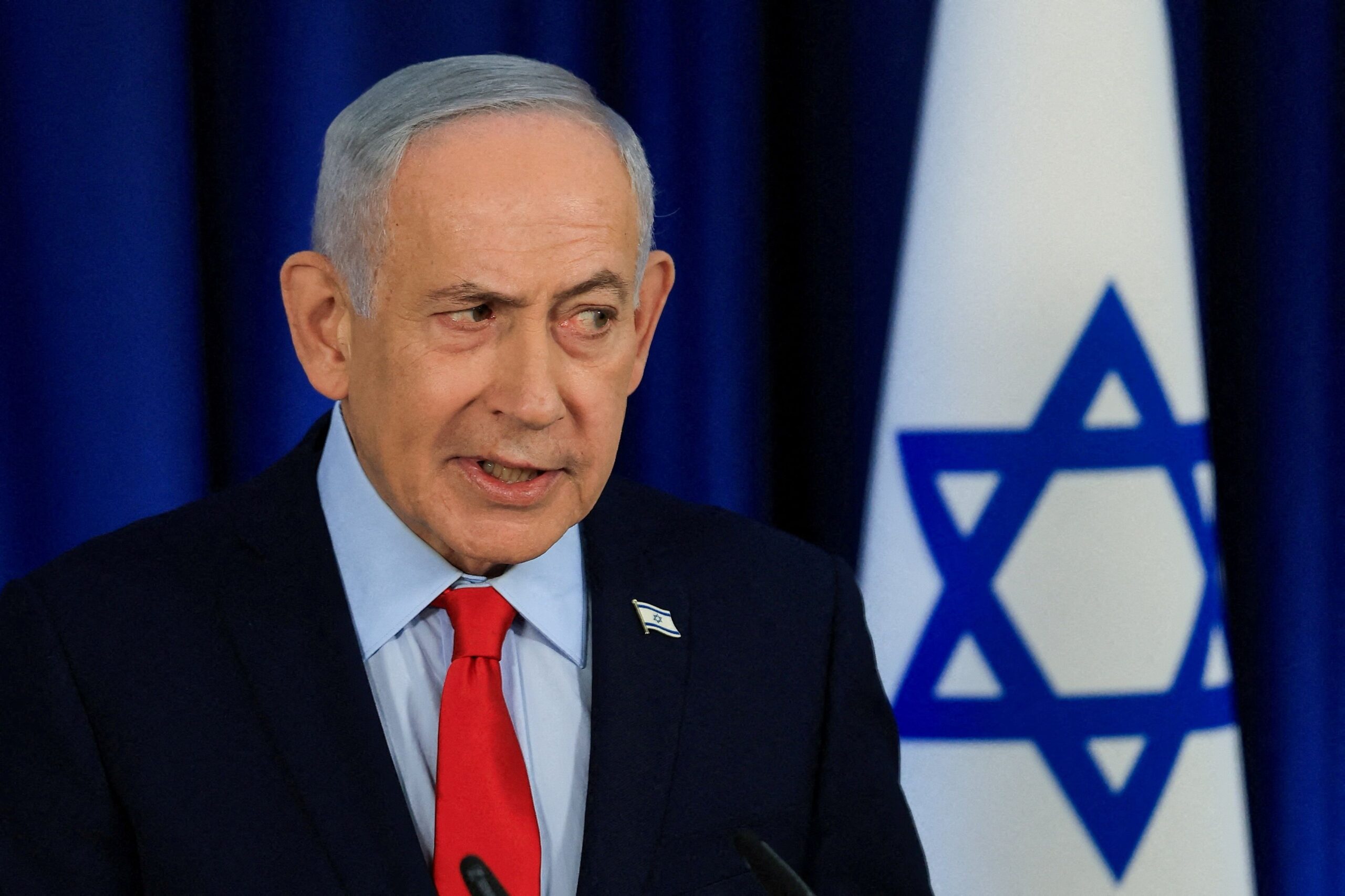 Israeli Prime Minister Benjamin Netanyahu speaks during a press conference in Jerusalem, on March 19.