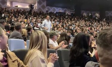 Audience member Maddie Corwin captured the moment student Sterling Nasa took to the stage.