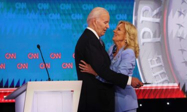 President Joe Biden embraces his wife