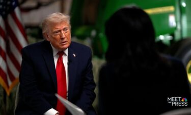 President Donald Trump speaks with NBC anchor Kristen Welker during an interview on Meet the Press.