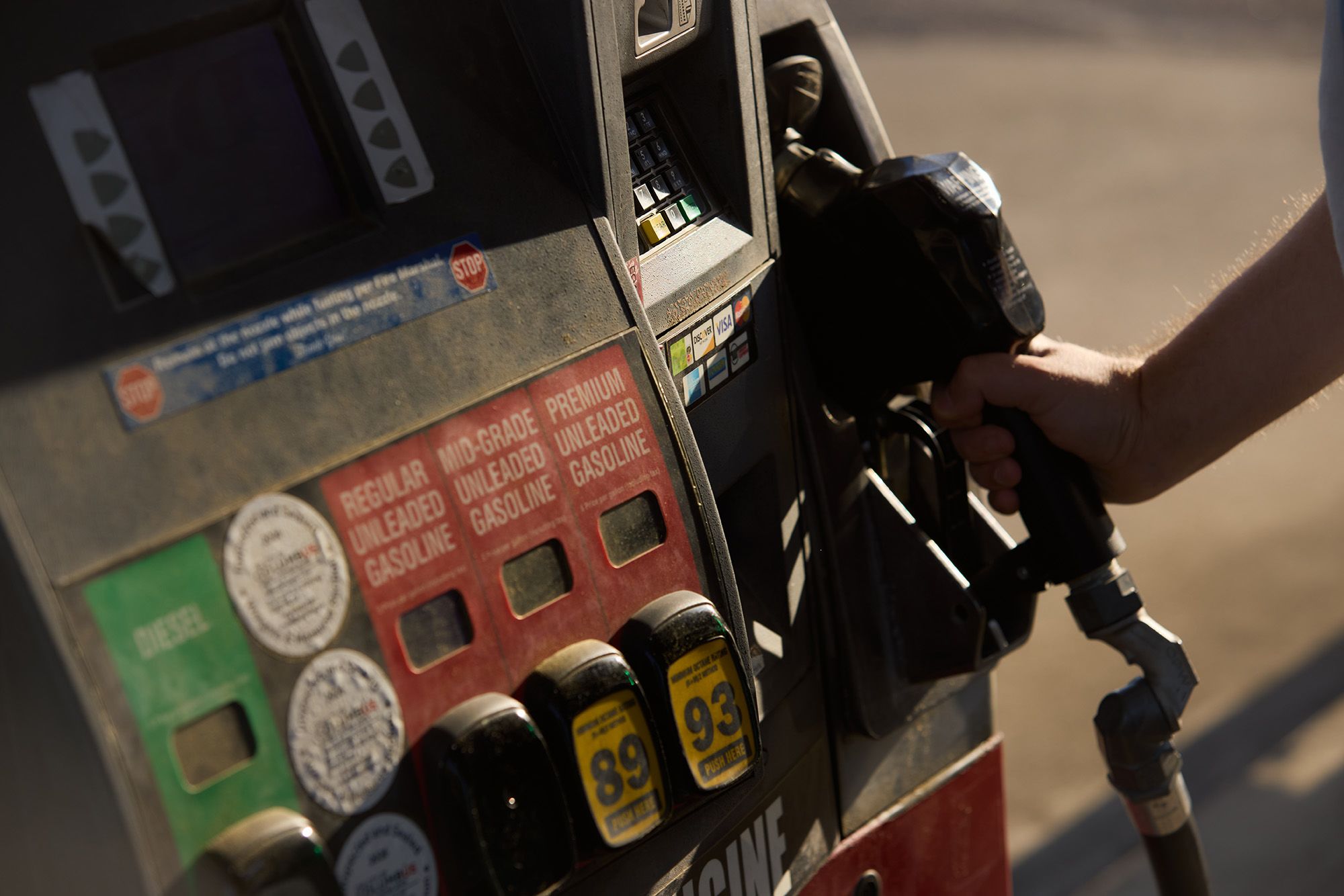 <i>Brian Kaiser/Bloomberg/Getty Images via CNN Newsource</i><br/>A driver finishes refueling a vehicle with regular gasoline at a GetGo gas station in Columbus
