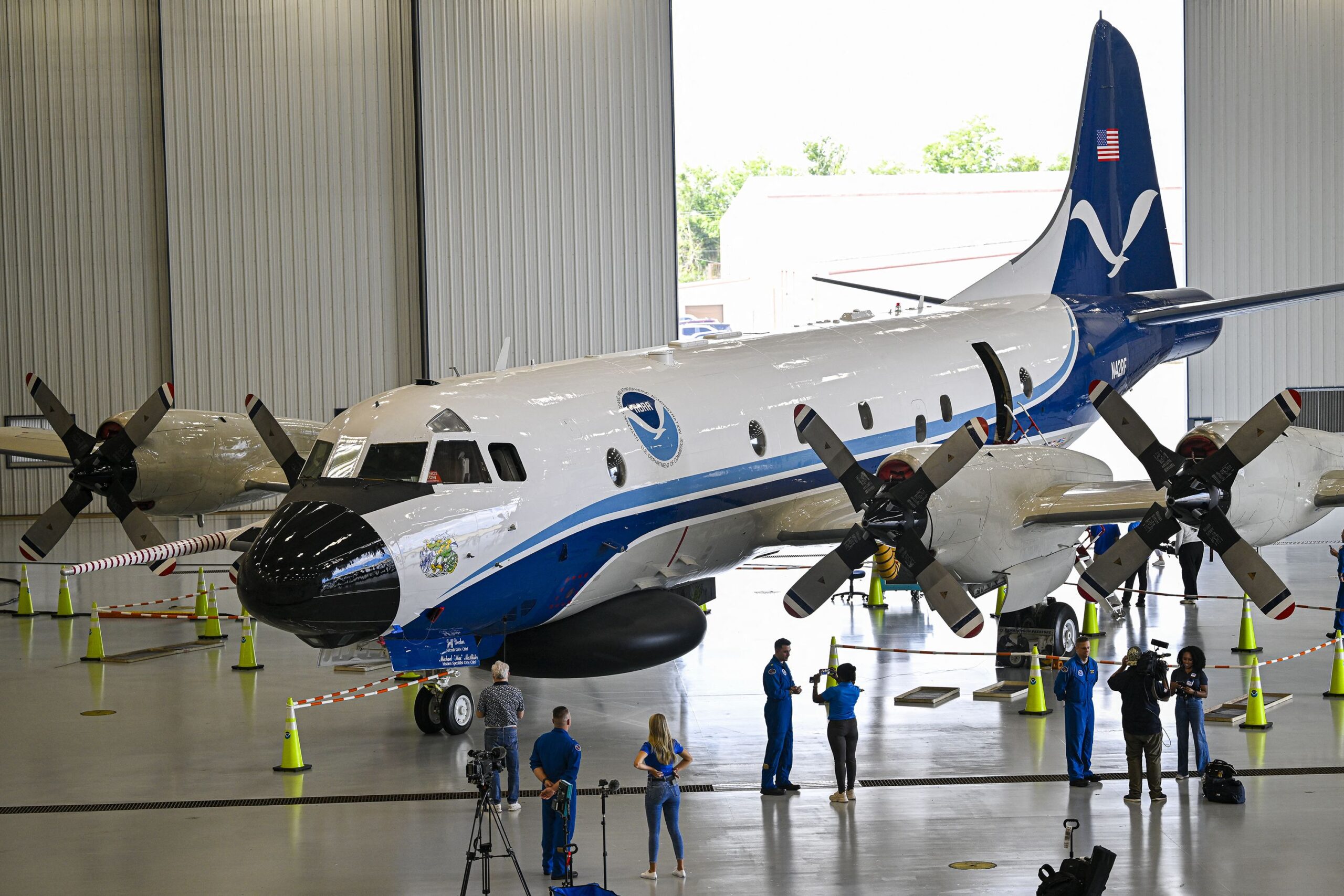 <i>Miguel J. Rodriguez Carrillo/AFP/Getty Images via CNN Newsource</i><br/>A NOAA WP-3D Orion Hurricane Hunter research plane is shown at the NOAA Aircraft Operations Center in Lakeland