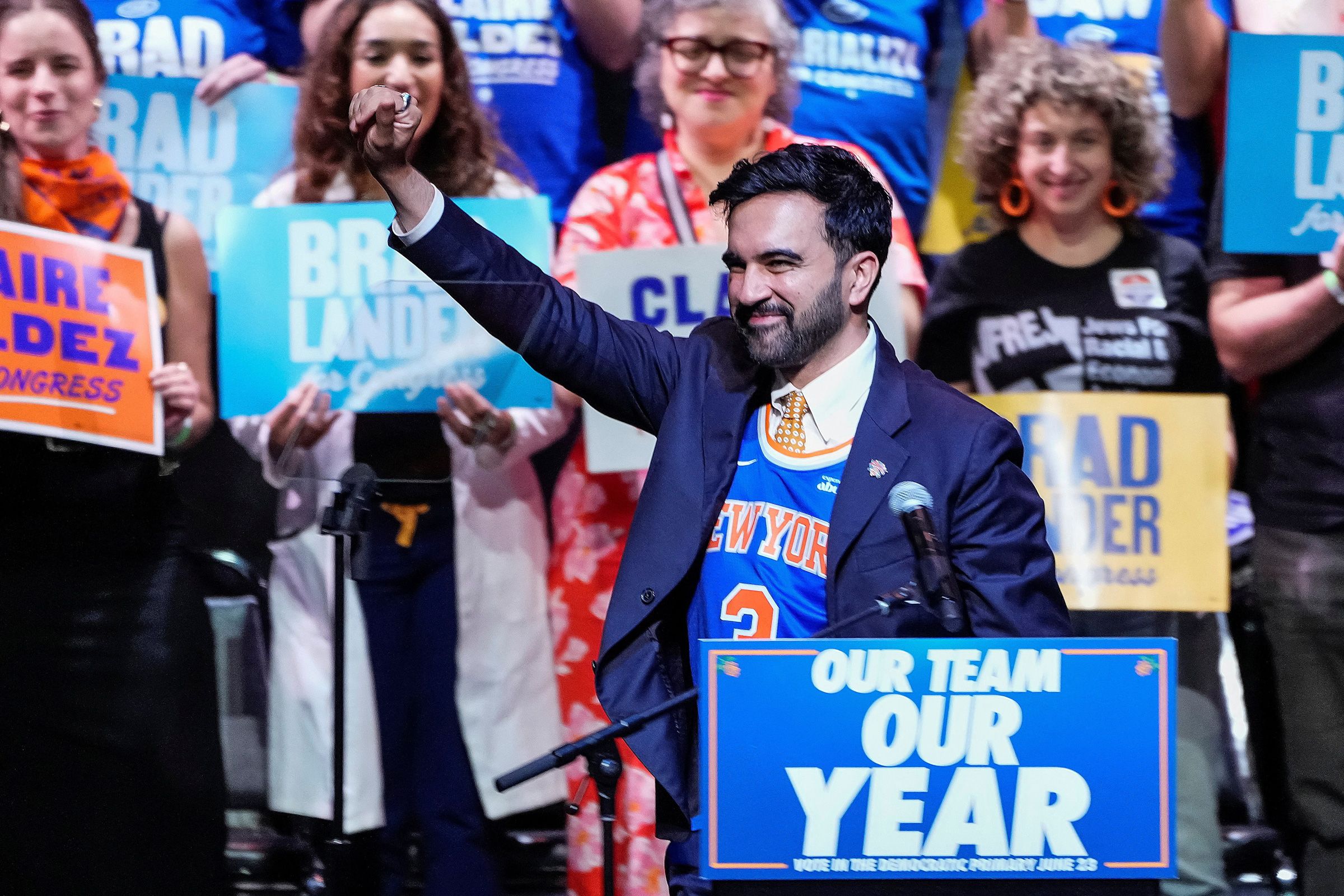 <i>Michael M. Santiago/Getty Images via CNN Newsource</i><br/>Congressional candidate Brad Lander