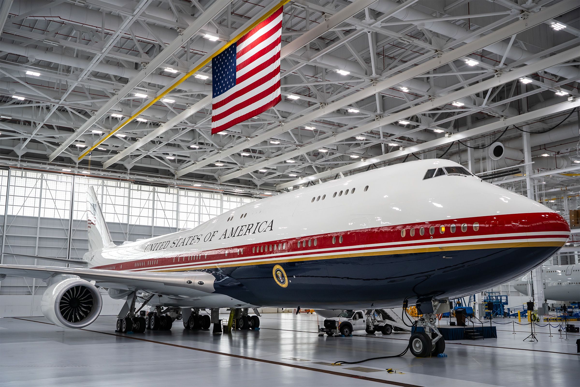 <i>US Air Force via CNN Newsource</i><br/>The Air Force’s VC-25B Bridge aircraft