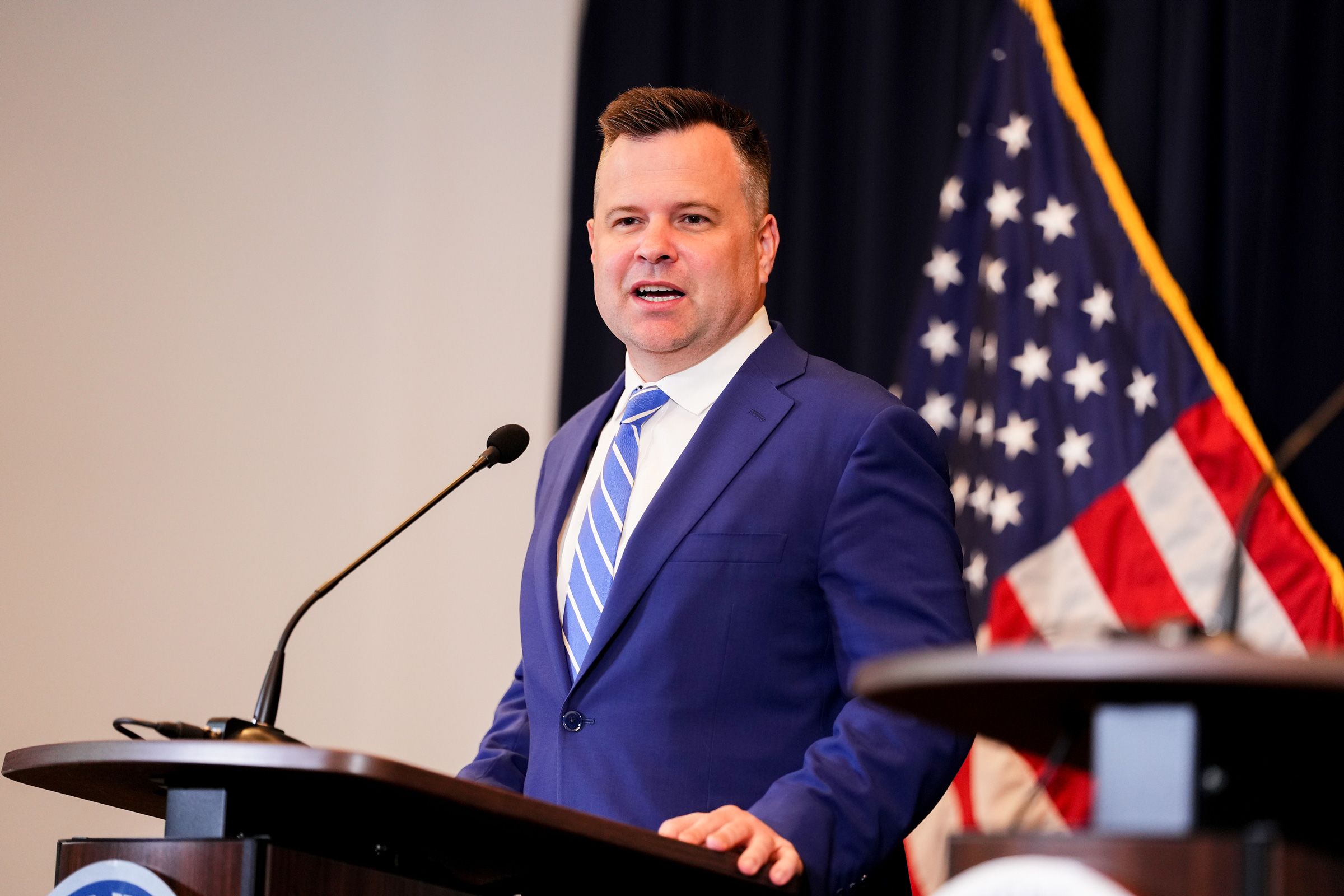<i>Eric Lee/Bloomberg/Getty Images via CNN Newsource</i><br/>Acting Director of National Intelligence Bill Pulte