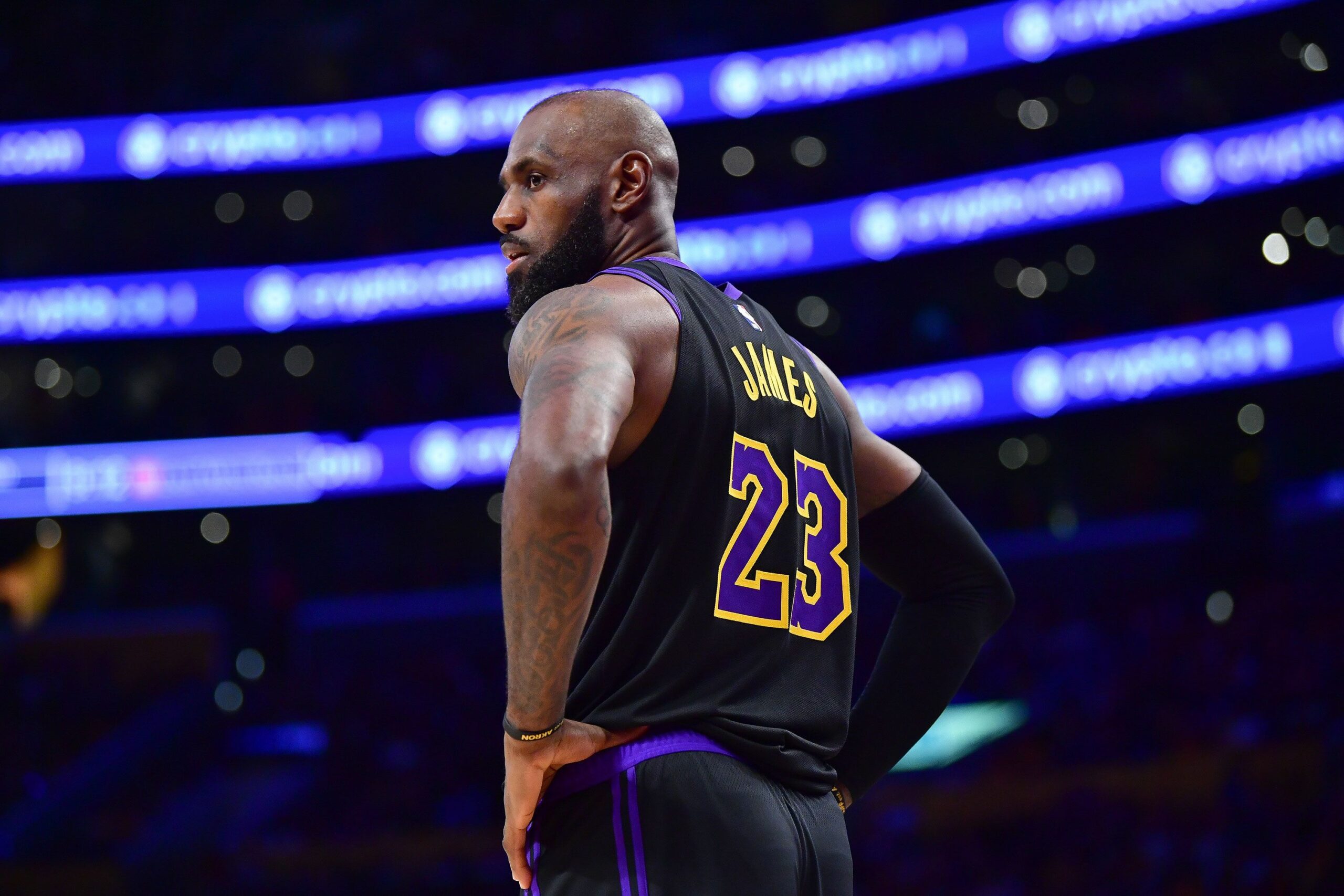 <i>Gary A. Vasquez/Imagn Images/Reuters via CNN Newsource</i><br/>LeBron James is shown during the second half of a second-round NBA playoff game in May.