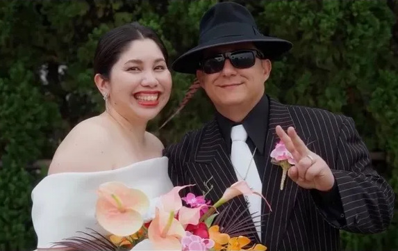 El Pasoan Christopher Steven pictured with his wife, Anna Kuba, on their wedding day in July 2023