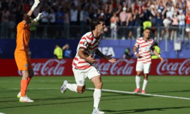 Christian Pulisic reacts after his goal was disallowed.