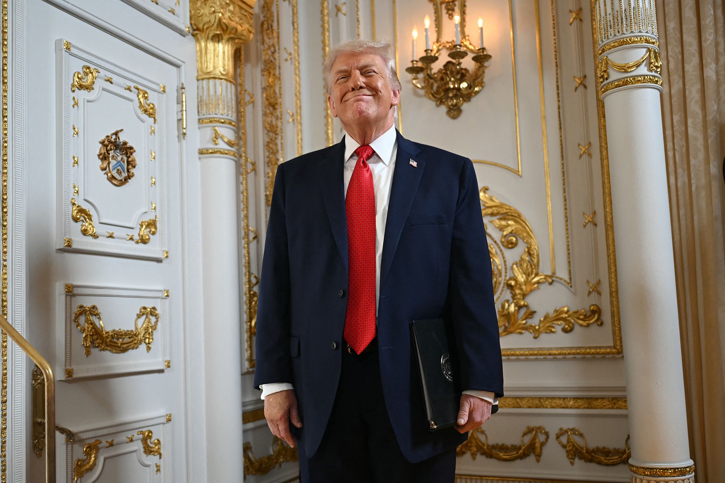 <i>Andrew Caballero-Reynolds/AFP/Getty Images/File via CNN Newsource</i><br/>President Donald Trump arrives at the Mar-a-Lago ballroom in January 2026 for a ceremony to honor a road being renamed after him.