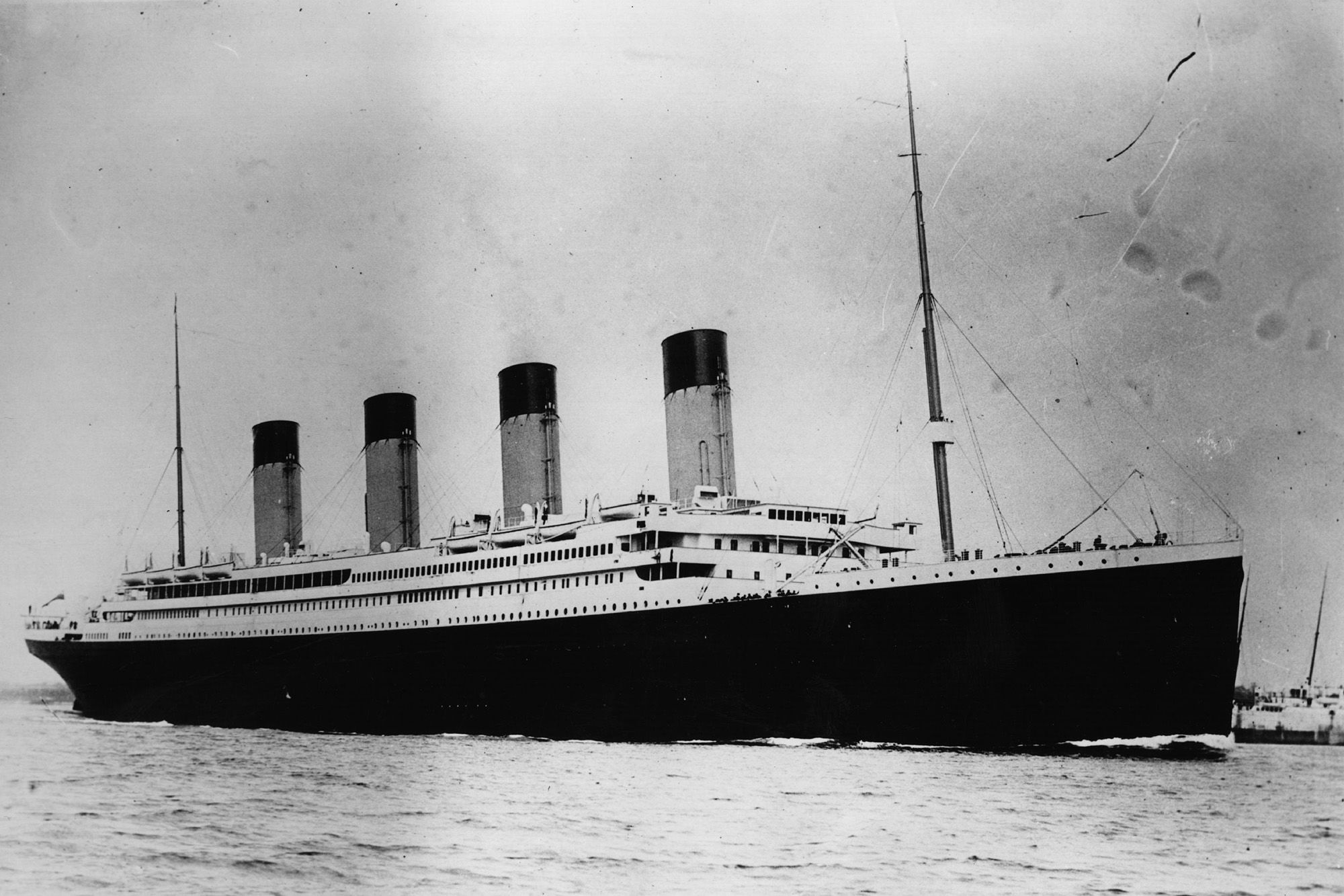 <i>Central Press/Hulton Archive/Getty Images via CNN Newsource</i><br/>The Titanic struck an iceberg in the North Atlantic in 1912. The ship sank in less than three hours.