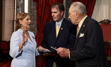 Sen. Darline Graham participates in a ceremonial swearing-in in the Old Senate Chamber at the US Capitol on July 14