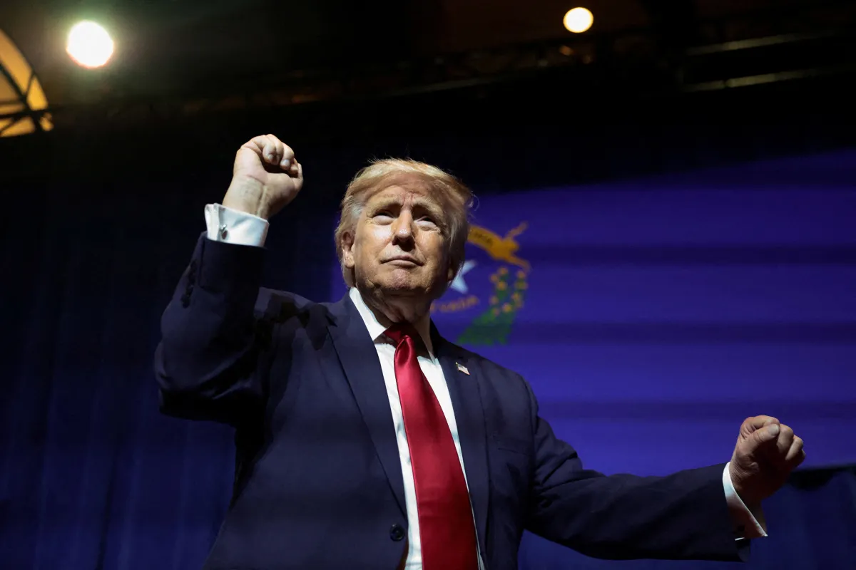 U.S. President Donald Trump gestures after delivering remarks at Red Rock Casino Resort Spa in Las Vegas, Nevada on Aug. 5, 2026.