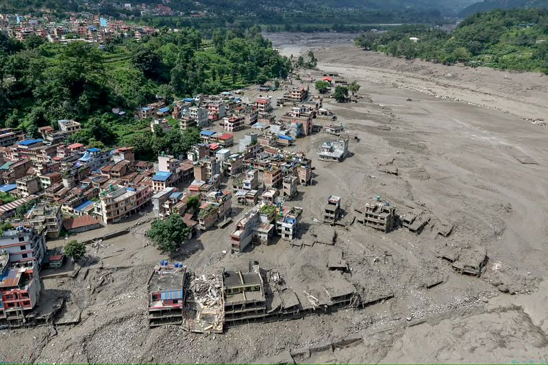 <i>Prabin Ranbhat/AFP/Getty Images via CNN Newsource</i><br/>Catastrophic flash flooding has hit China and Nepal.