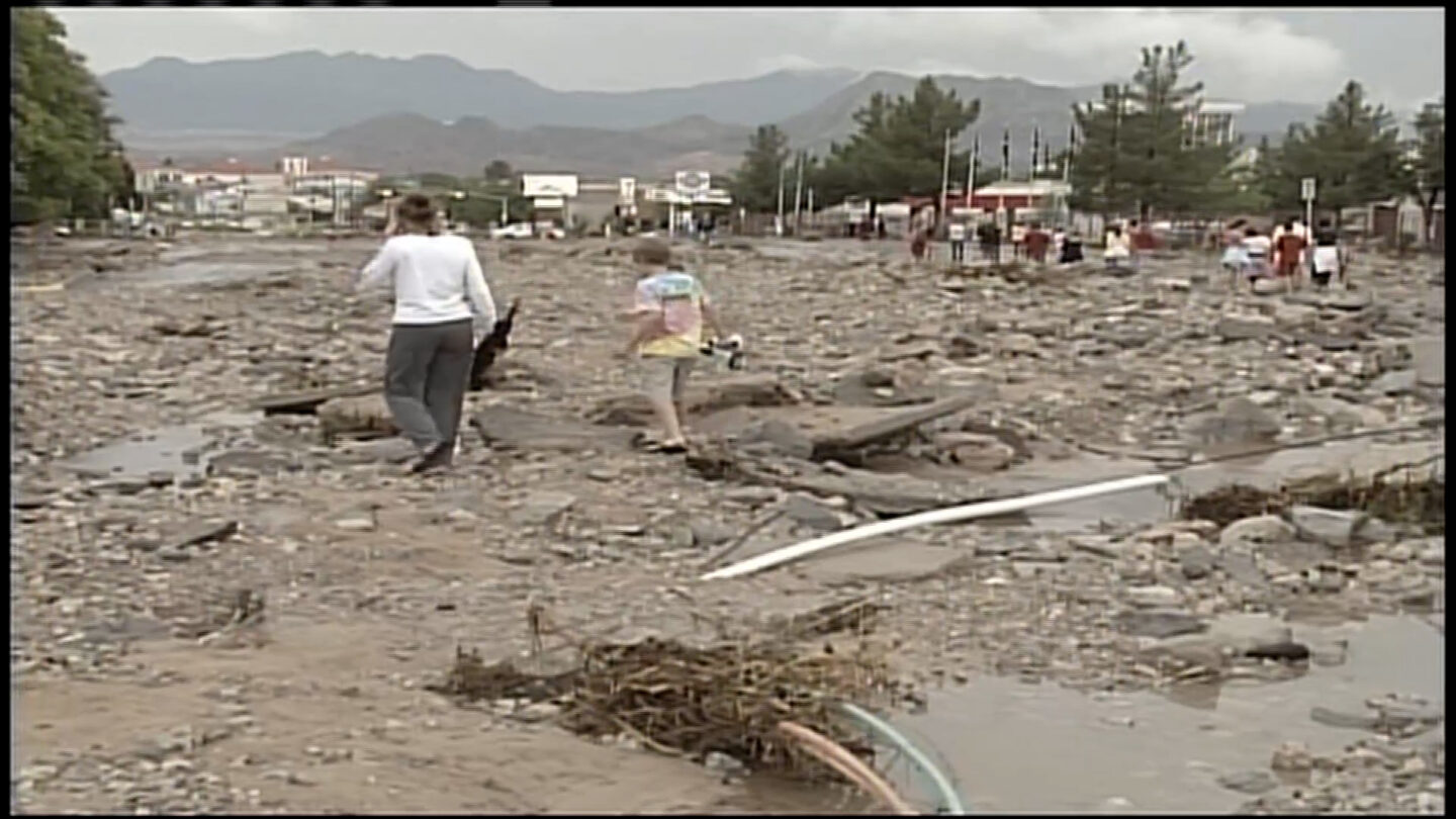 Aftermath of destruction in West El Paso following Storm 2006