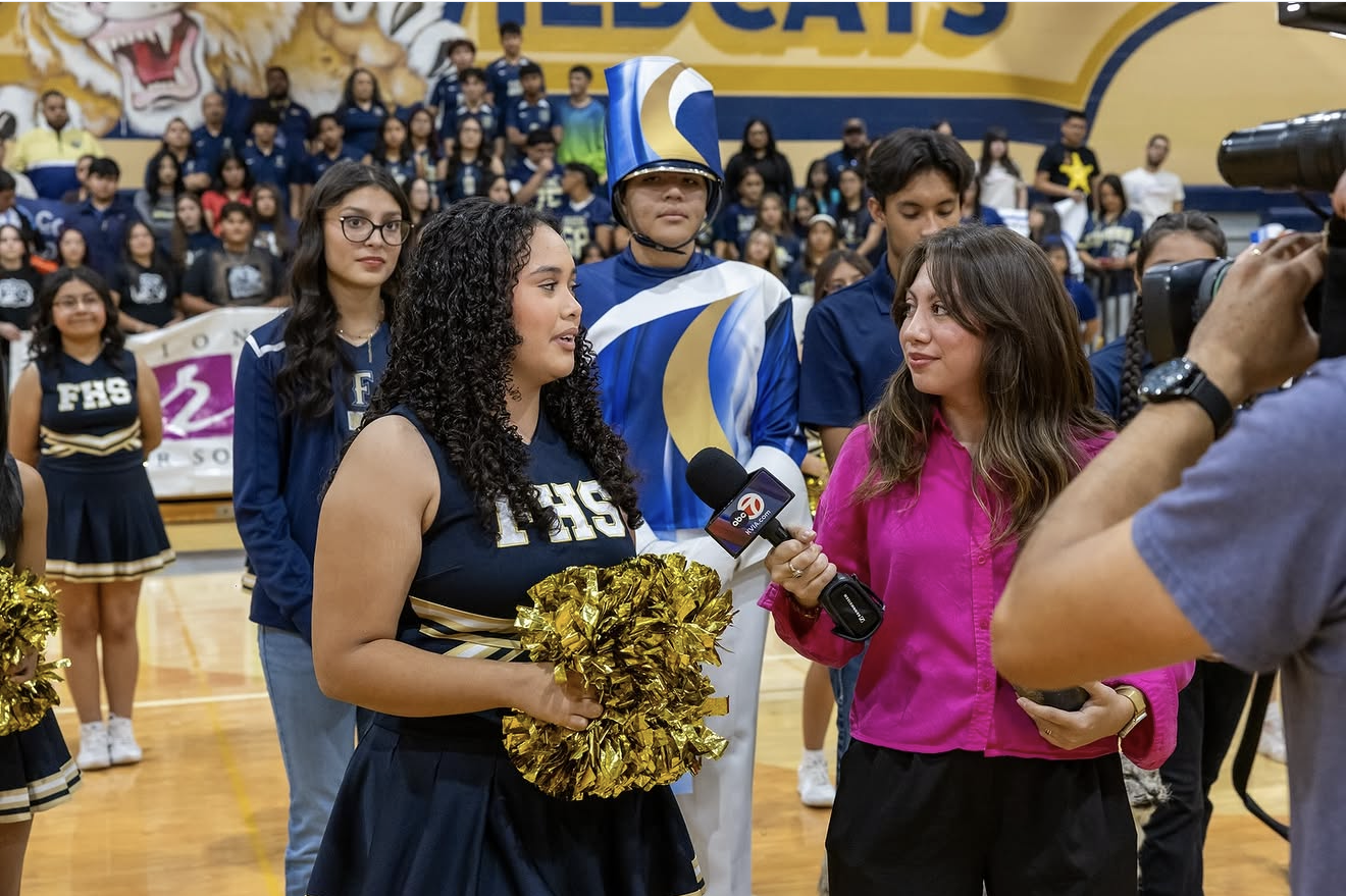 ABC-7's back-to-school coverage with Fabens ISD at Fabens High School in 2025. 