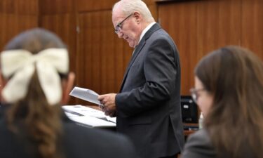 Lindsay Clancy's defense attorney Kevin Reddington cross examines Dr. Gregory Saathoff in court on August 26.