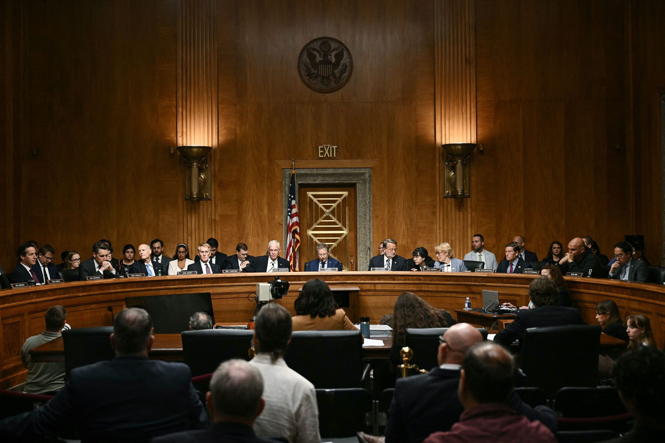 <i>Brendan Smialowski/AFP/Getty Images via CNN Newsource</i><br/>Chairman of the Senate Homeland Security and Governmental Affairs Senator Rand Paul speaks during a meeting to consider pending calendar business on Capitol Hill in Washington