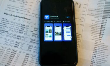 The Truth Social app seen on a mobile phone in Washington