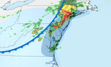 A cold front (blue line) will trigger severe storms and flooding rainfall in the East on Thursday.