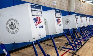Pictured is a polling station in Manhattan's Tribeca neighborhood on June 23.