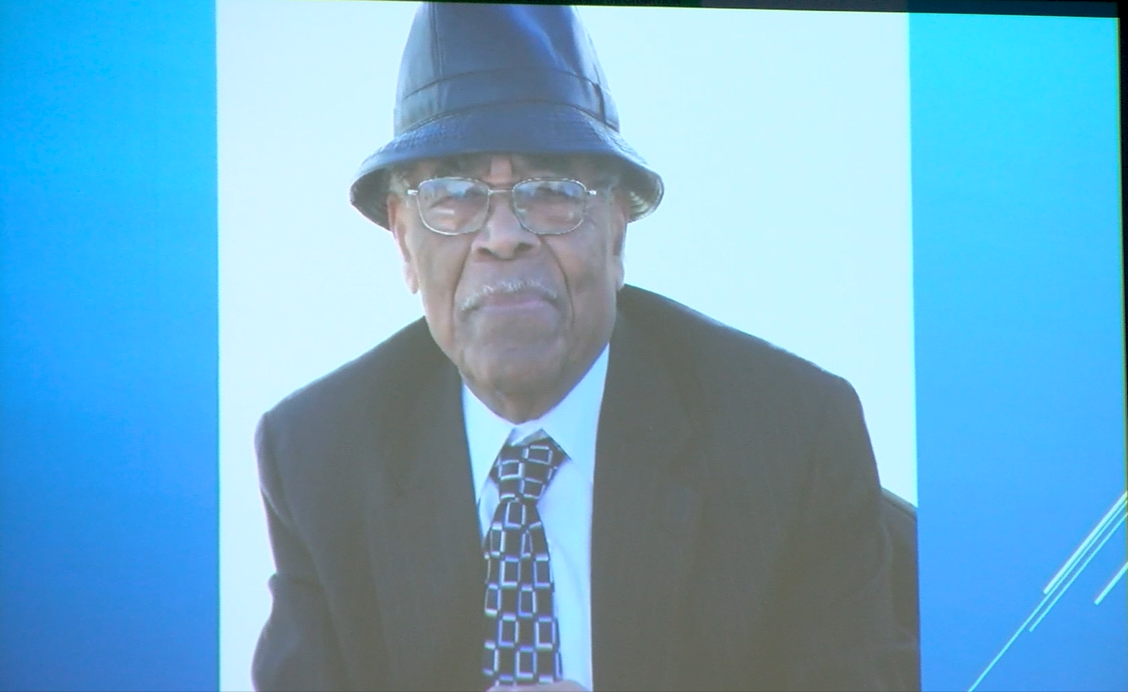 A photo of Curtis Lee Brown shown at his funeral on Monday, Aug. 10, 2026.