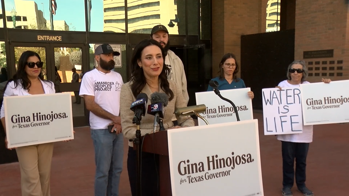 Gina Hinojosa during a visit to El Paso in August 2026.